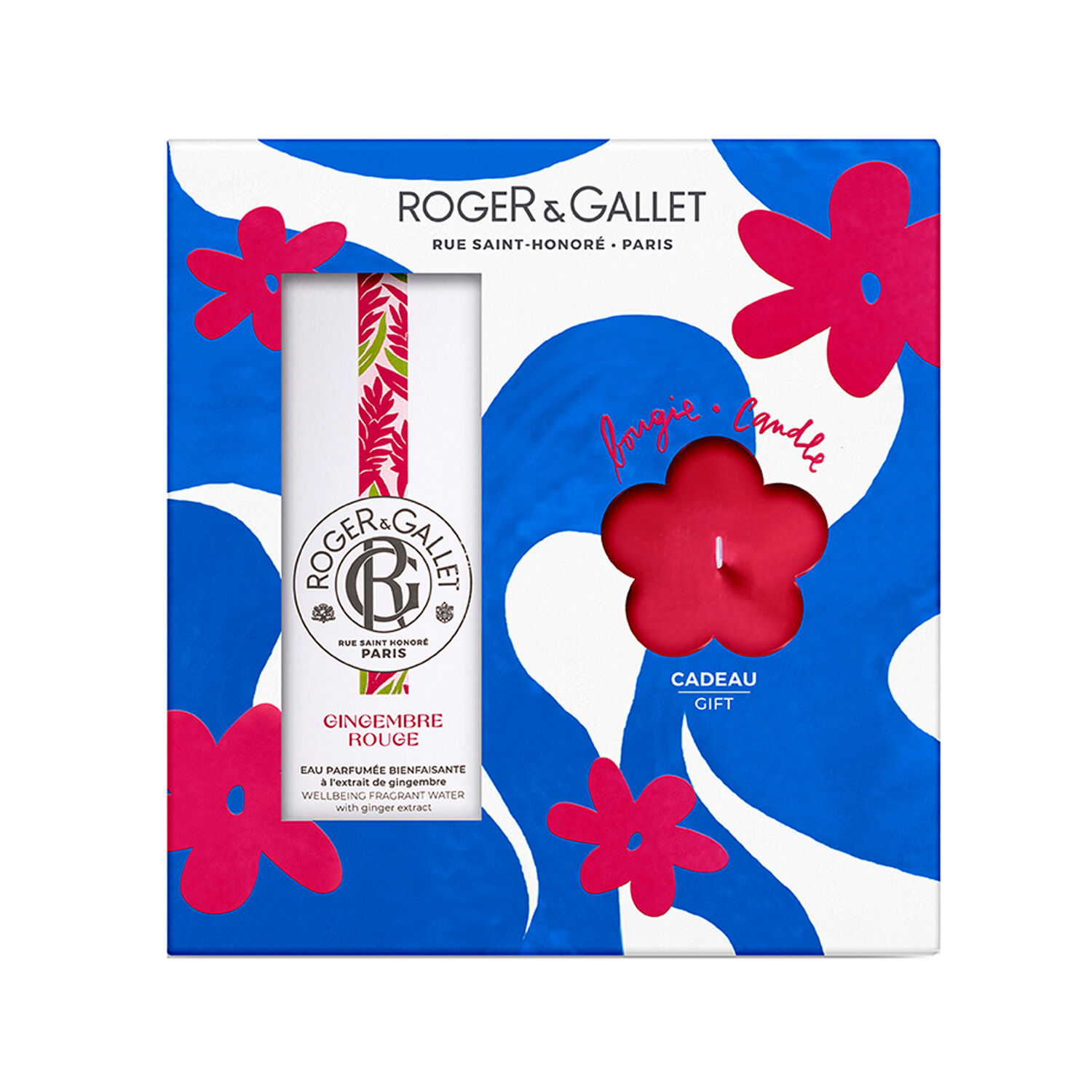 Gingembre Rouge - Coffret Eau Parfumée Bienfaisante 100ml et sa Bougie Parfumée