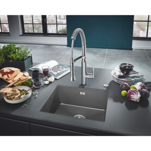 GROHE Évier à encastrer par dessus ou par dessous 1 bac K700U - gris granite - 53,3 x 45,7 cm