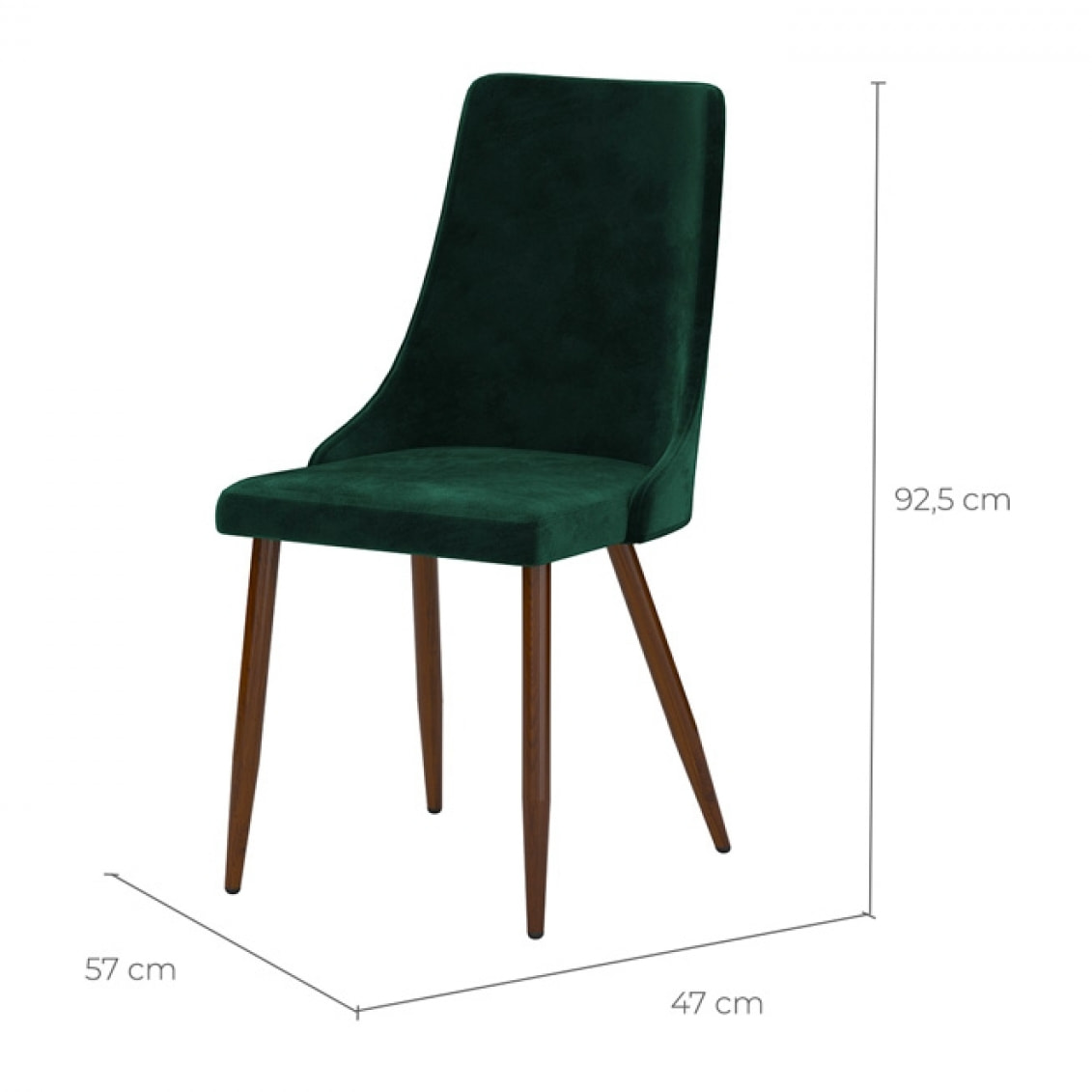 Chaise Vinni en velours vert (lot de 2)