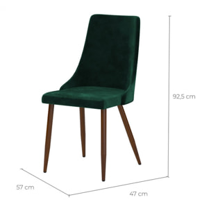 Chaise Vinni en velours vert (lot de 2)