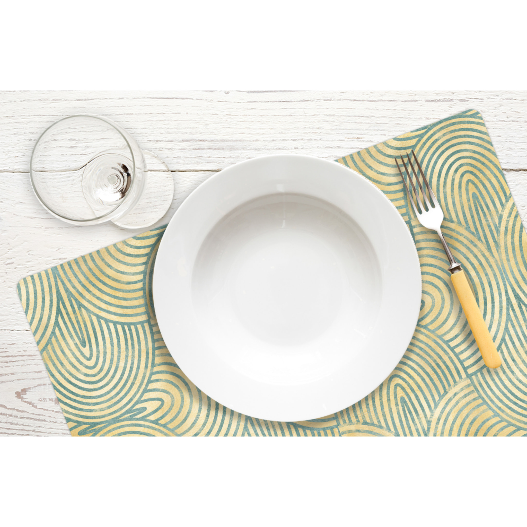 VINILIKO, set de 4 individuales de mesa Misha verde agua 4u-30x45 cm