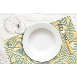 VINILIKO, set de 4 individuales de mesa Misha verde agua 4u-30x45 cm
