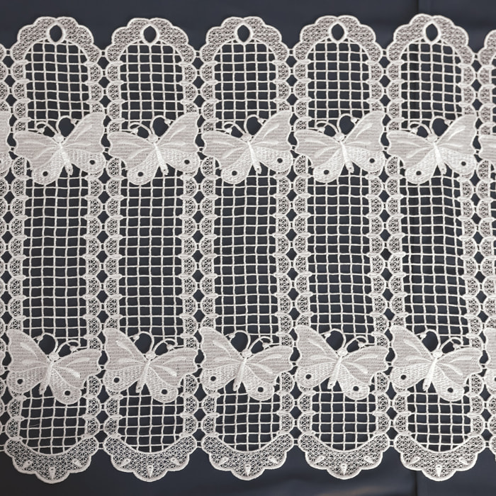 Brise bise papillons en macramé - Ecru