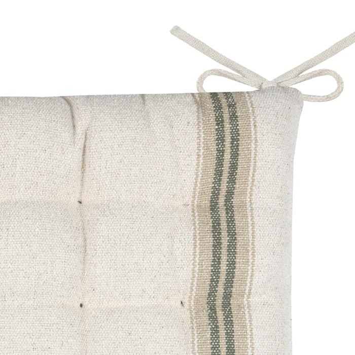 Galette de chaise  -  - Effet tapissier d'antan - Vert