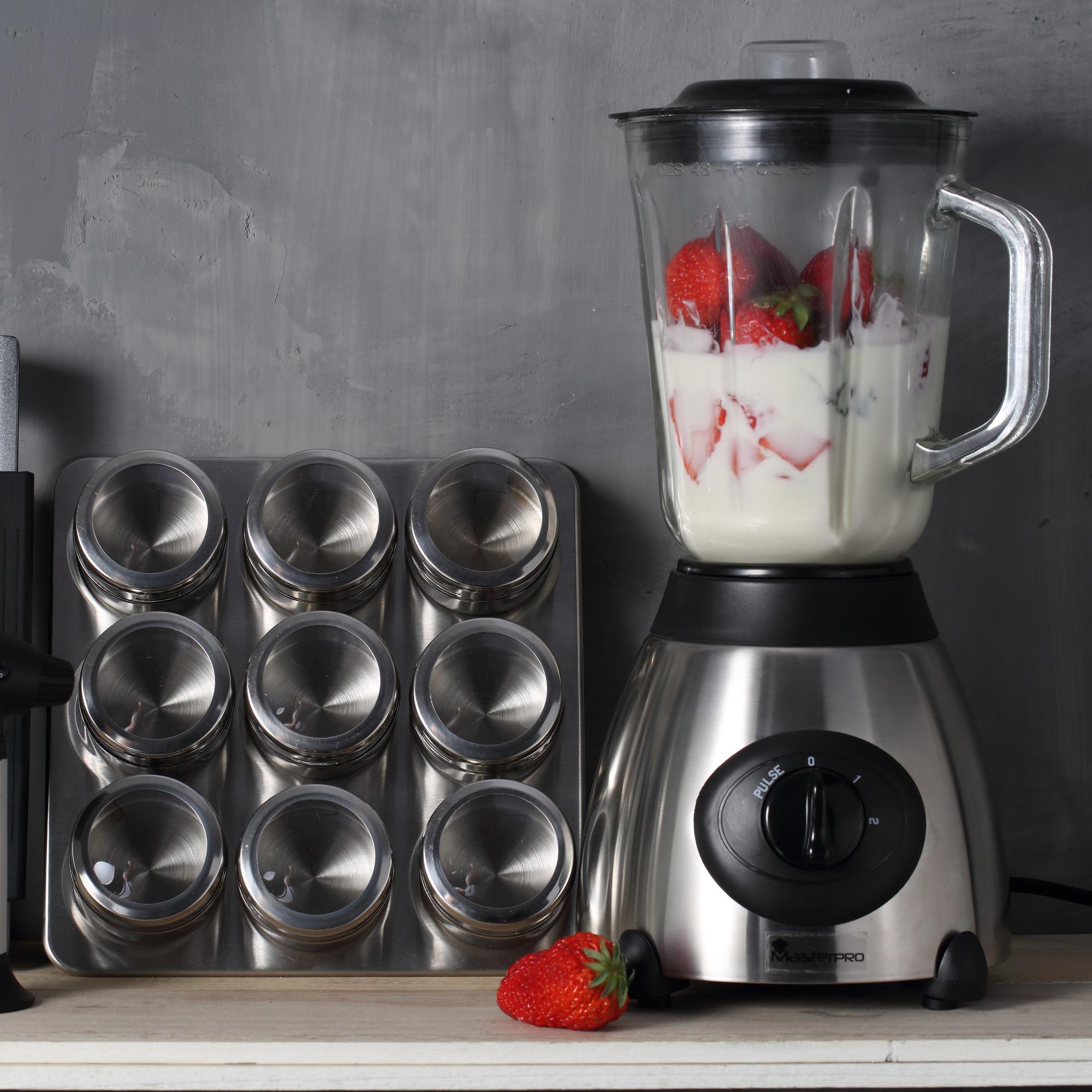 Batidora de vaso 500w de 1,5l 2+1 velocidades en acero inoxidable masterpro