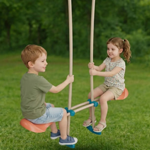 Balançoire en bois 2,30 m Topwood XOLTI 2 - 8 enfants