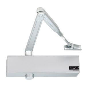 Ferme-porte pignon crémaillère - Bras compas F2 à 4 Argent SEVAX - ESV7184