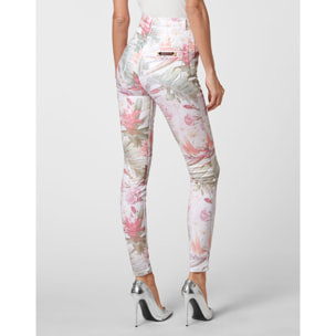 PHILIPP PLEIN Jegging de cintura alta FLOWERS