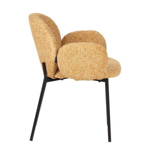 Silla Metal Poliester Amarillo Negro 59x62x80 Cm