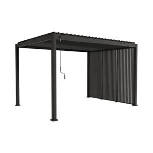 Persienne 130cm pour pergola bioclimatique Triomphe. côté 4m. panneau brise vue. aluminium. anthracite