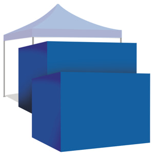 Set 4 Teli Laterali Per Gazebo 3X3M Con strappo Blu