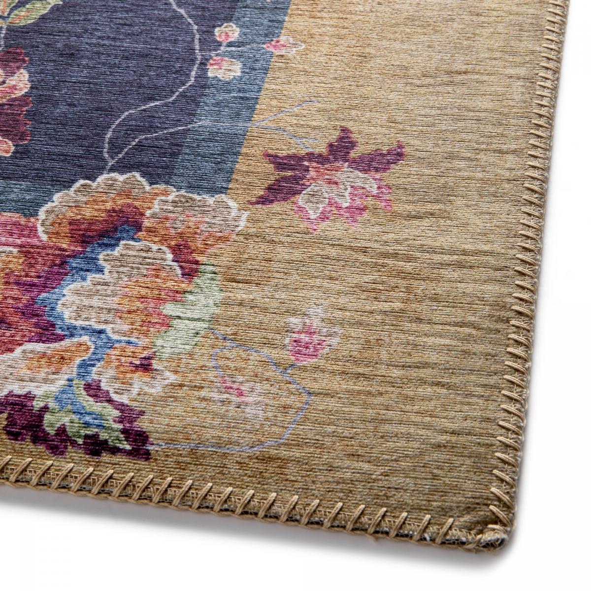 Tapis salon et chambre tissé motif floral LUHE