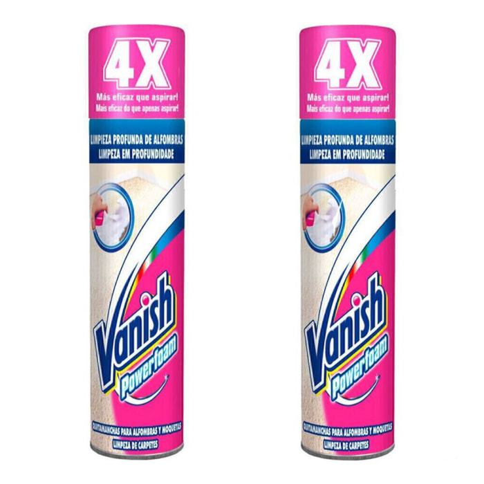 Vanish Quitamanchas para alfombras, moquetas, tapicerías y grandes superficies, formato espuma, 2x 600ml