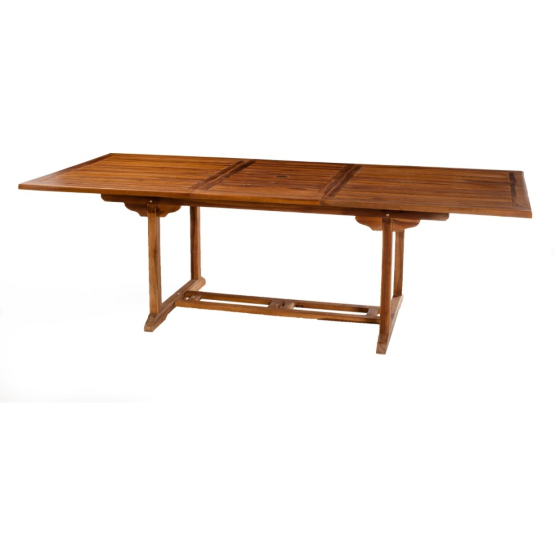 HANNA - Table de jardin 8/10 personnes - rectangulaire extensible 180/240 x 100 cm en bois Teck huilé