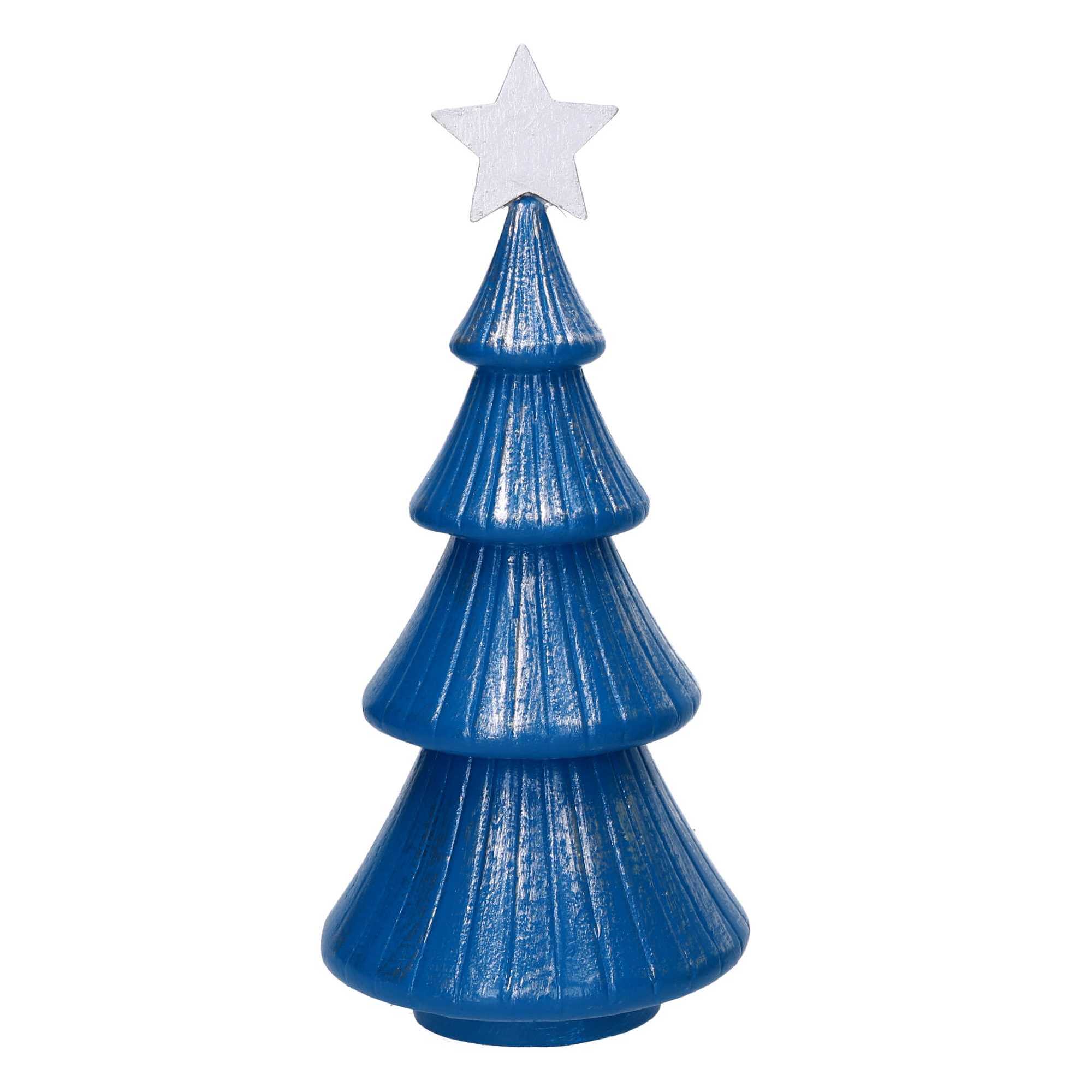 Albero in legno argento e blu cm ø15h34,5