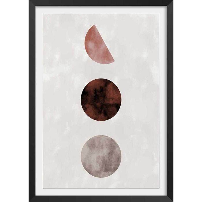 Affiche Lune pleine Affiche + cadre en bois - Noir