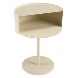 AGATHE - Table d'appoint ronde en acier beige D35cm