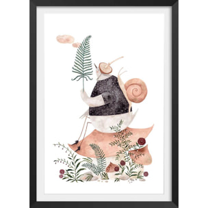 Affiche enfant les trésors de la forêt  Affiche + cadre en bois - Noir