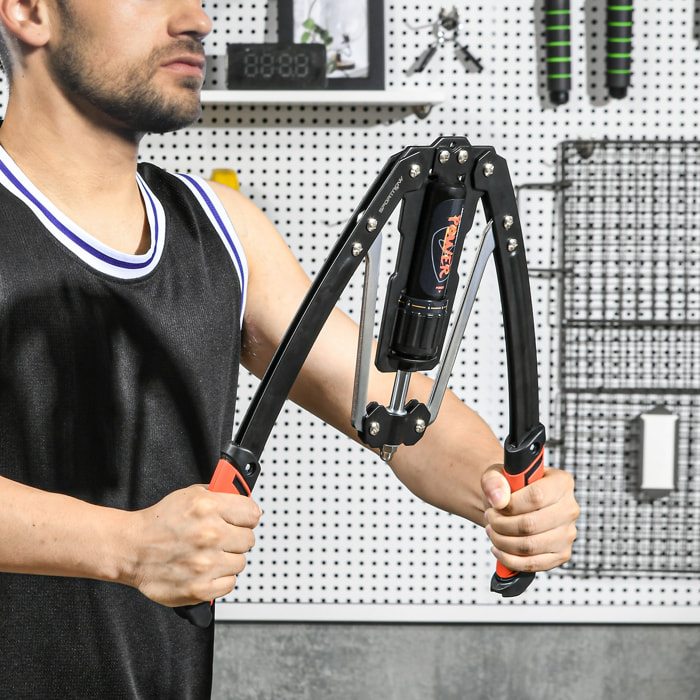Extensor de Pecho Músculo Extensor Ajustable Ejercitador Tensores Musculación con Resistencia Ajustable 10-200 kg para Entrenamiento en Casa Oficina Viaje Negro