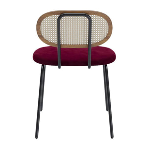 Lot de 2 chaises en rotin et velours