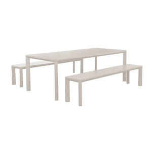 Table de jardin aluminium + 2 bancs SACRAMENTO + MADISON