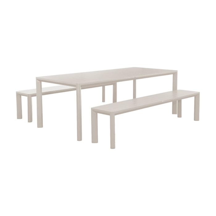 Table de jardin aluminium + 2 bancs SACRAMENTO + MADISON
