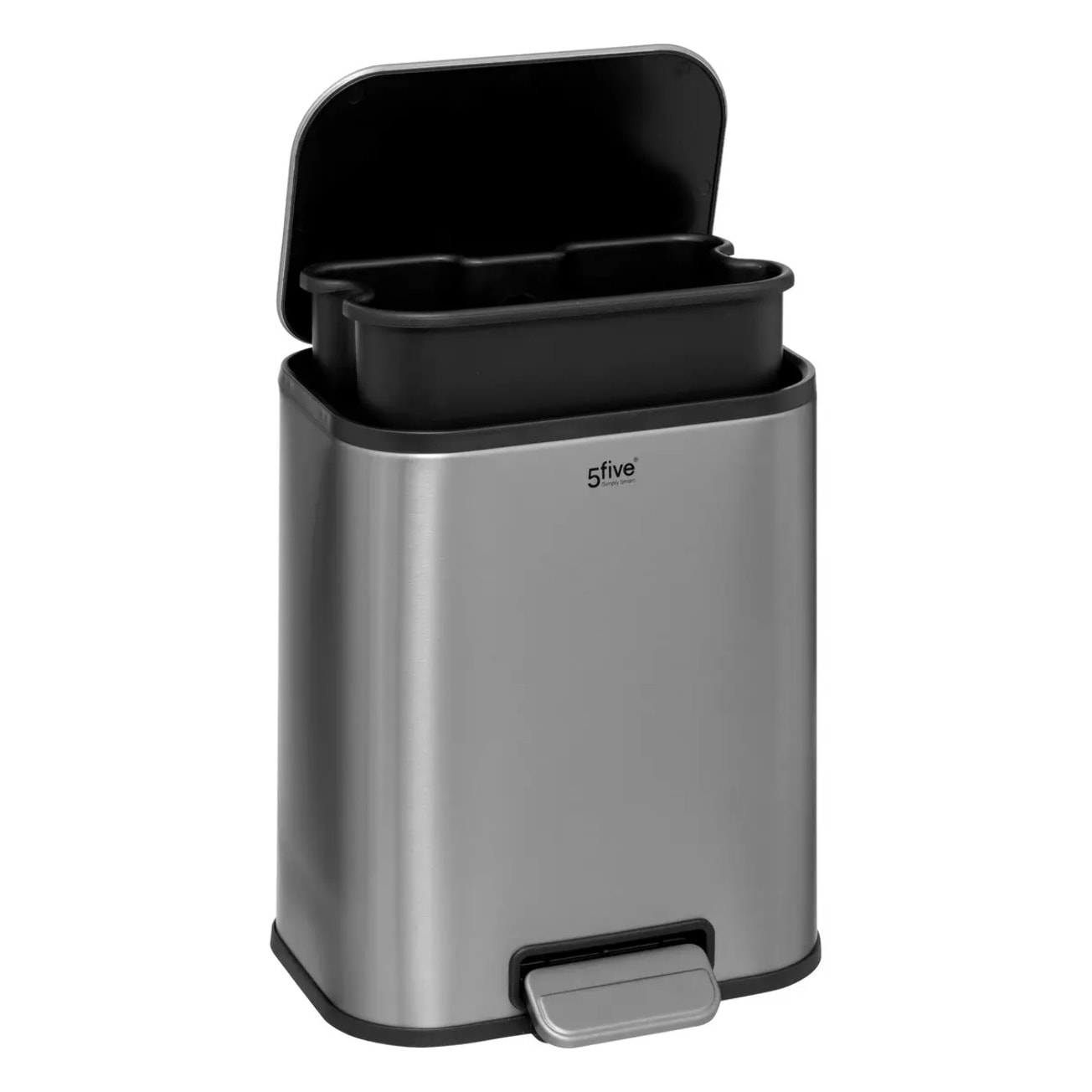 Poubelle Soft Close en inox finition mat 5L