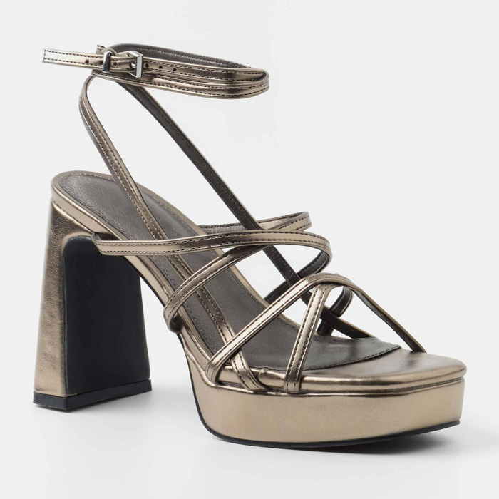 Sandalias de tacón - Nori Metalizado - 11 cm