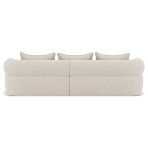Angela - canapé d'angle droit 4 places en velours texturé - Beige