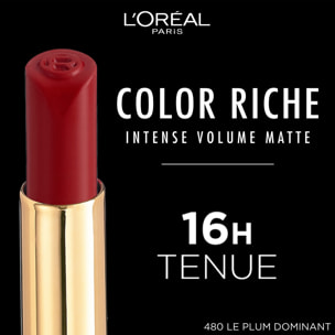 L'Oréal Paris Rouge à Lèvres Color Riche Intense Volume Matte 480 Le Plum Dominant