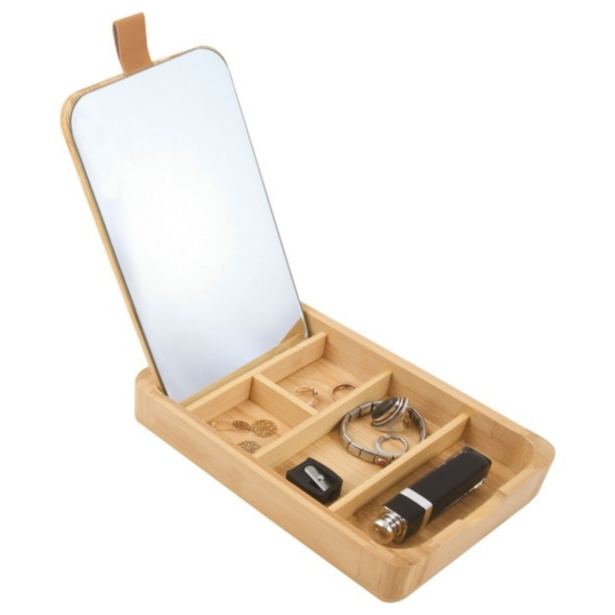 Miroir & Boîte à bijoux Bambou rectangulaire ALAIS Spirella