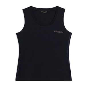 Canotta Regular con Logo FREDDY e Inserti Elastici
