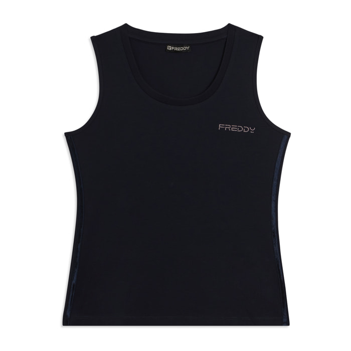 Canotta Regular con Logo FREDDY e Inserti Elastici