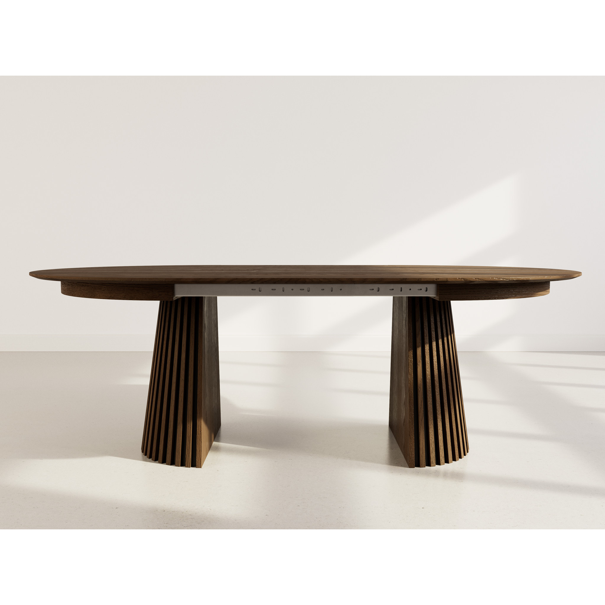 Freya - table à manger ronde extensible - 6 à 10 personnes - Marron