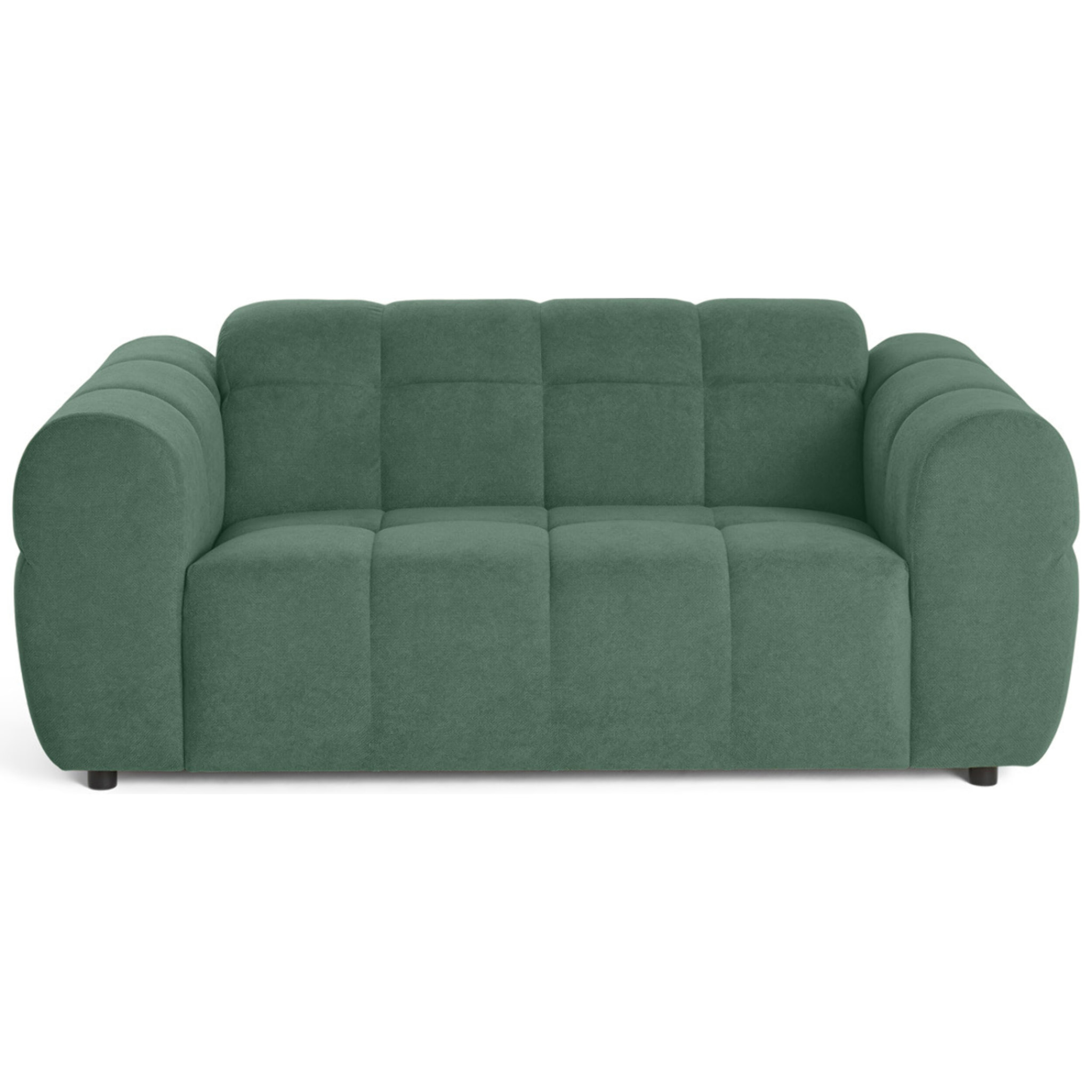 Ray - canapé droit 2 places en tissu texturé - Vert sauge