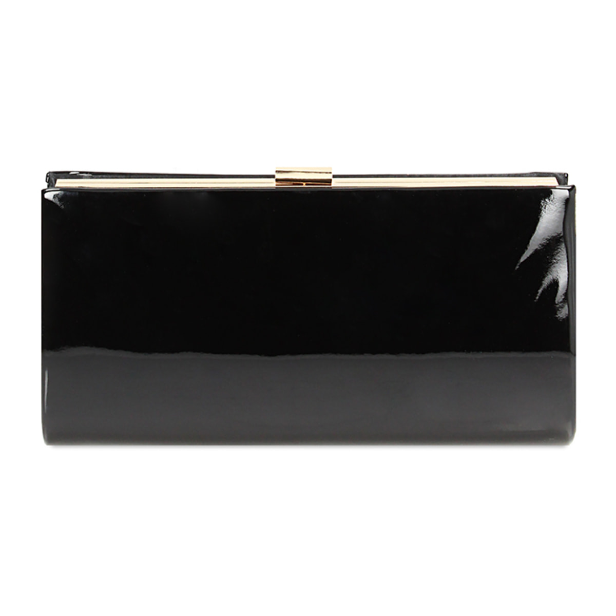 Bolso de mano negro de charol