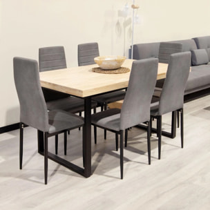 Pack 6 sillas de comedor Yuri Gris Oscuro - Negro