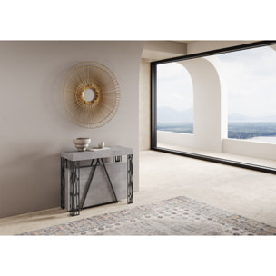Consolle allungabile 90x40/196 cm Kerpa Small cemento telaio antracite