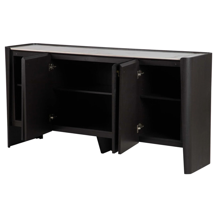 Aparador Piedra Sinterizado Mdf Ebony 180x45x90 Cm