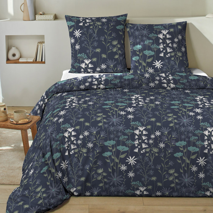 Parure housse de couette 3pcs 100% 100% coton 57 fils_lea marine