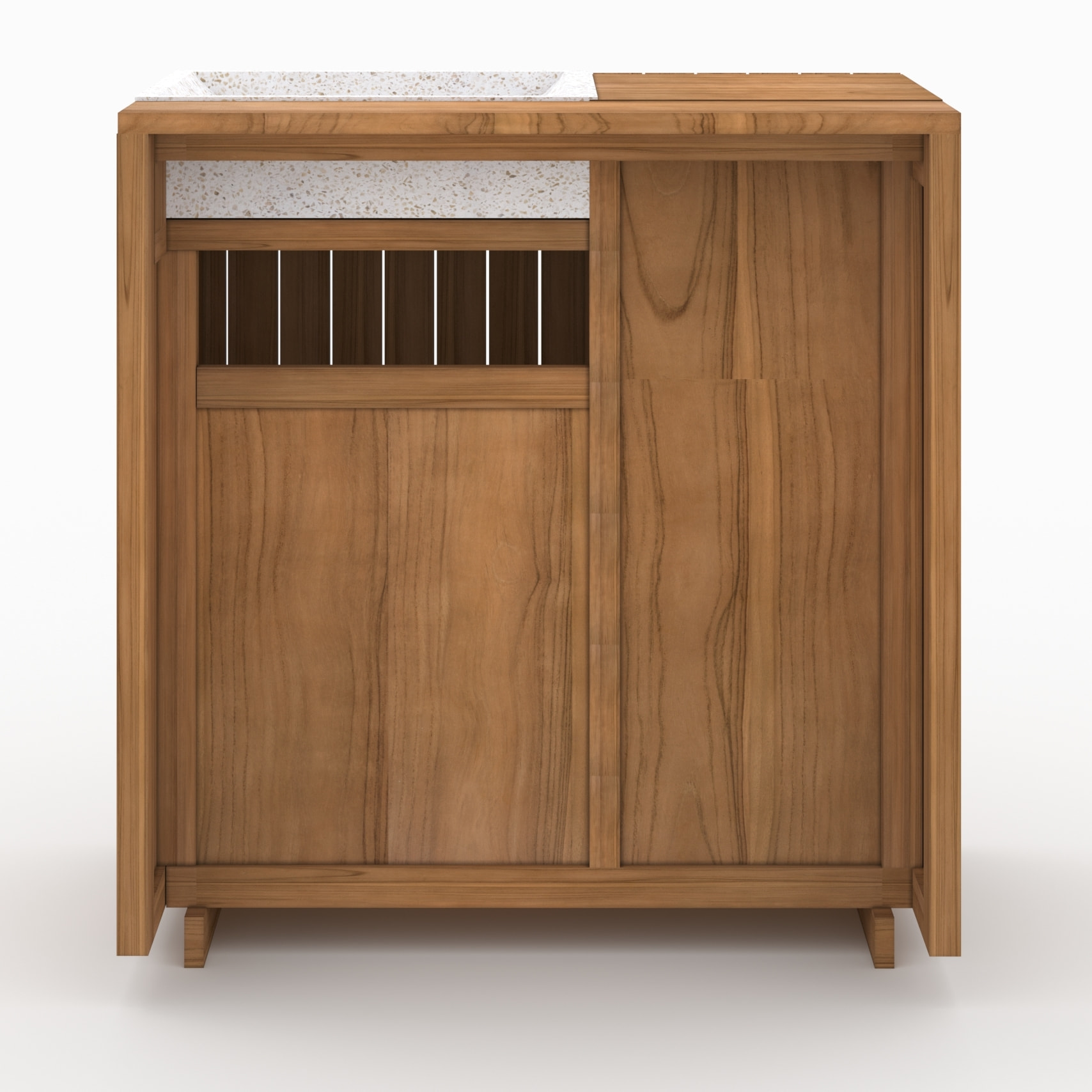 Meuble de salle de bain en bois avec vasque intégrée 80 cm - Noa