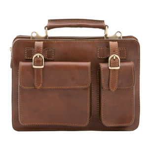 Borsa a mano  unisex In Vera pelle Made in Italy 32x23x10 cm