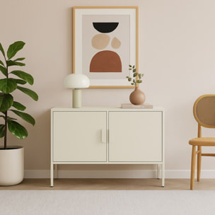 Credenza in metallo 2 ante 100x40x72cm avorio - Pop
