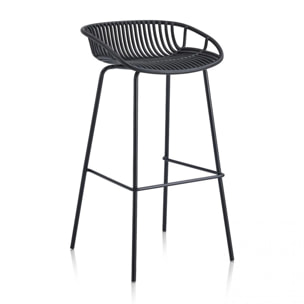 Pack 4 taburetes altos en negro 88x47 cm Ari Negro