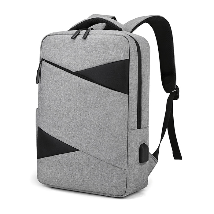 DAM Mochila para Laptop con interfaz de carga USB. 29x11x40 Cm. Color: Gris