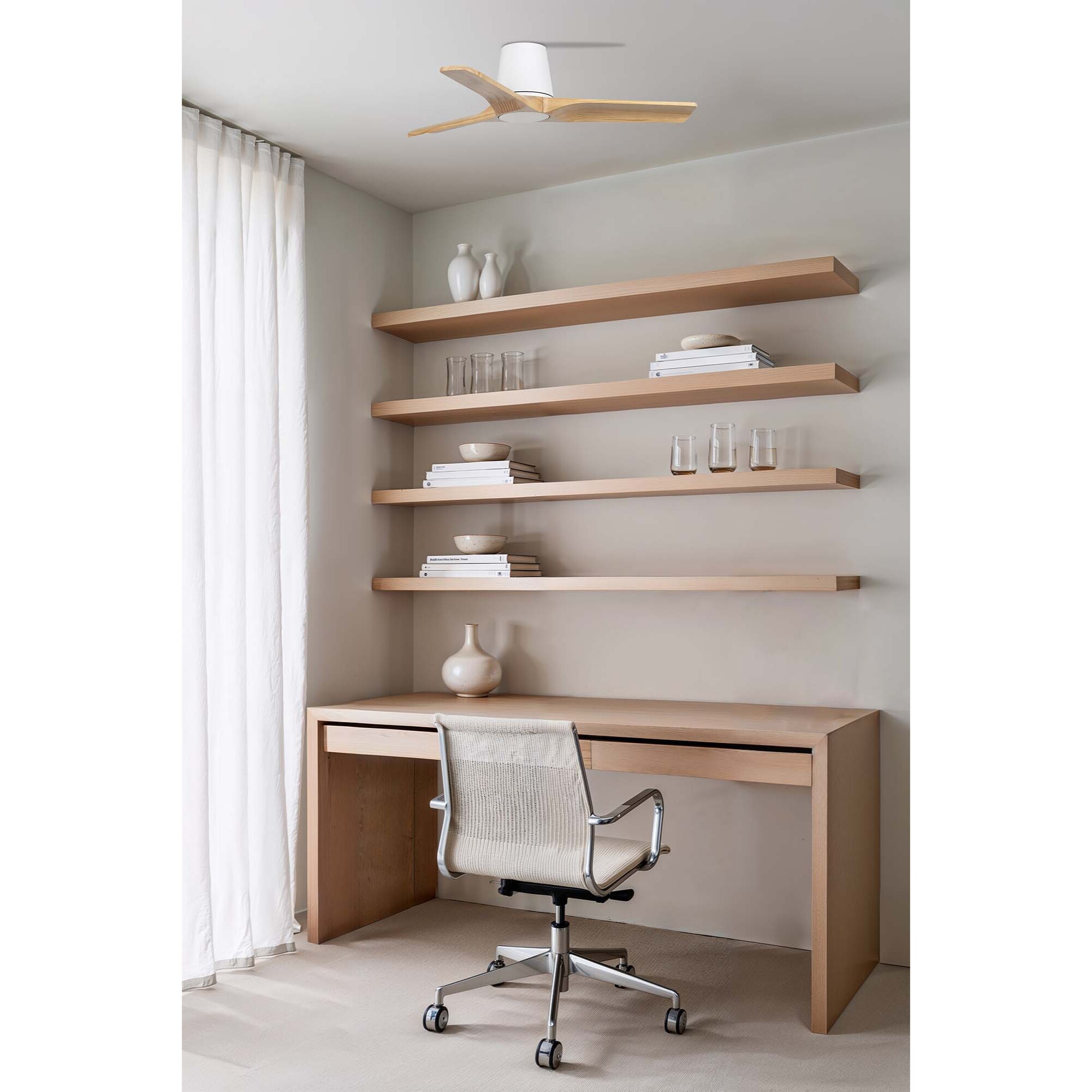 HEYWOOD TUB S Ventilador de techo blanco/pino