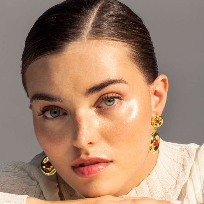 Pendientes Lux by Lux acabadoss en oro amarillo 18k