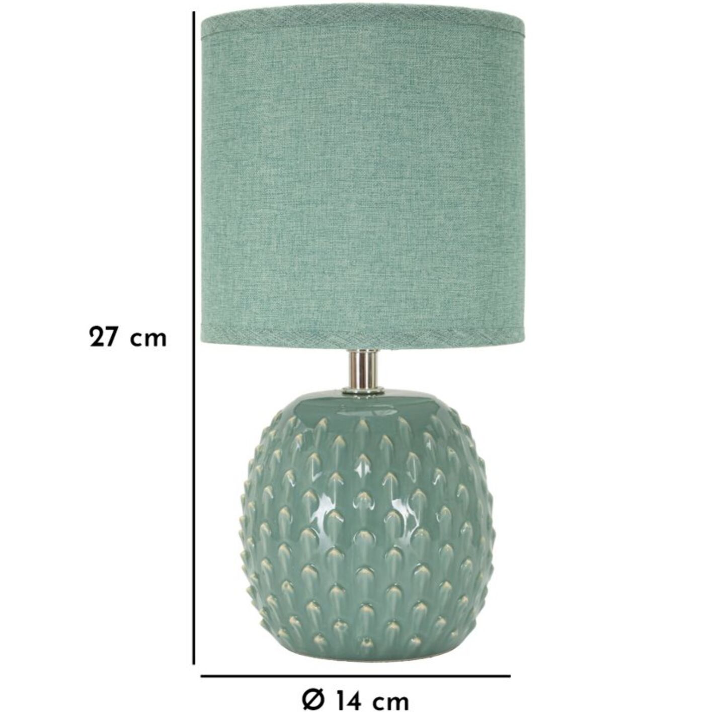 LAMPADA DA COMODINO PONTUS TURCHESE CM Ø 14X27