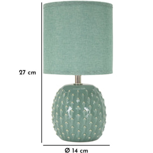 LAMPADA DA COMODINO PONTUS TURCHESE CM Ø 14X27