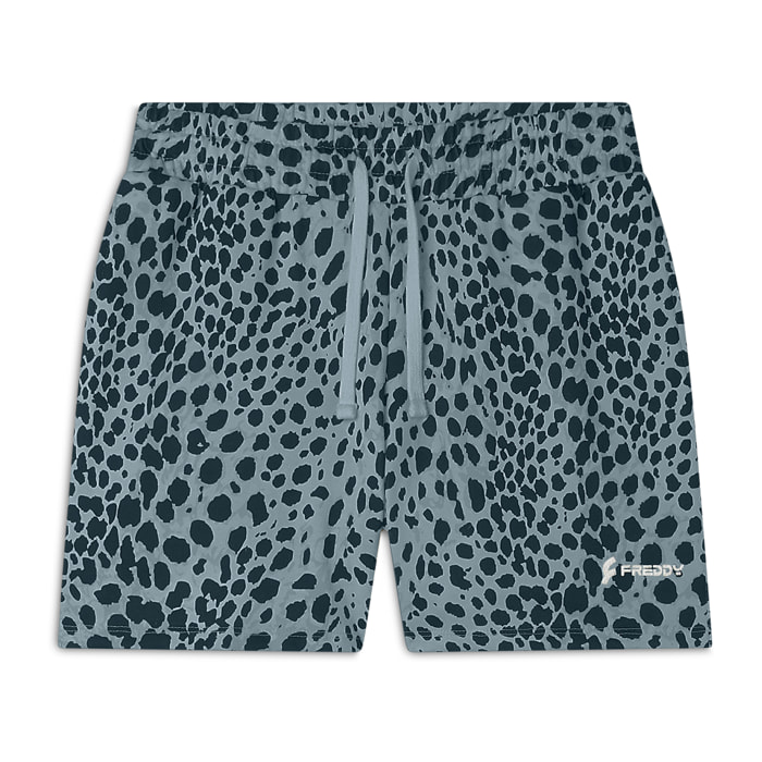 Pantaloncini animalier regular fit in french terry